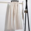 DIMANAF 2026 Spring Summer New Plus Size Women Long Pants Linen Loose Casual Elastic Waist Fashion Lady Bottoms Clothing