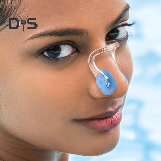 Svømming neseklemme Myk silikon neseklemmer hindrer vanninntrenging Vannsport neseklemme med oppbevaringsboks for dykking Svømming