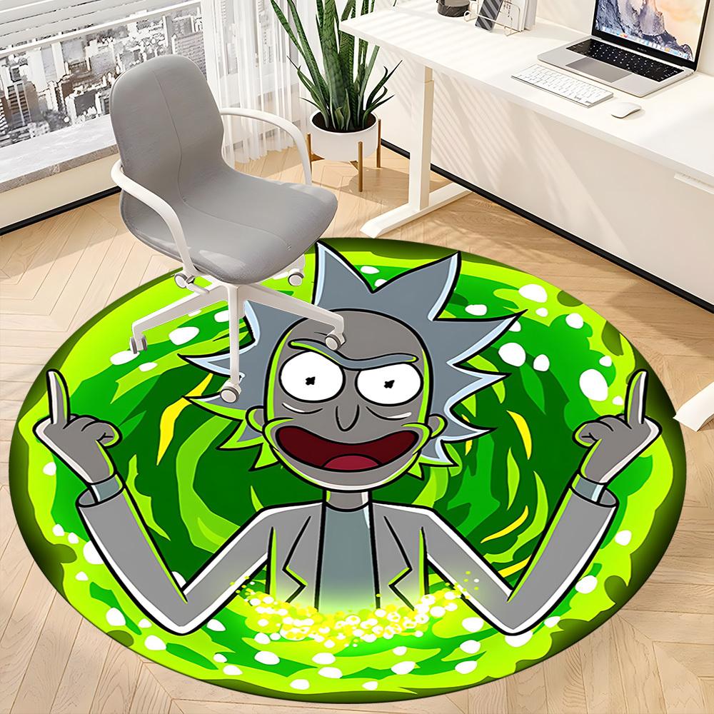 1 szt. Okrągły dywanik biurowy Rick, Antypoślizgowy, Miękki i wytrzymały dywanik biurowy do dekoracji wnętrz, Idealny do biura, Piękna dekoracja