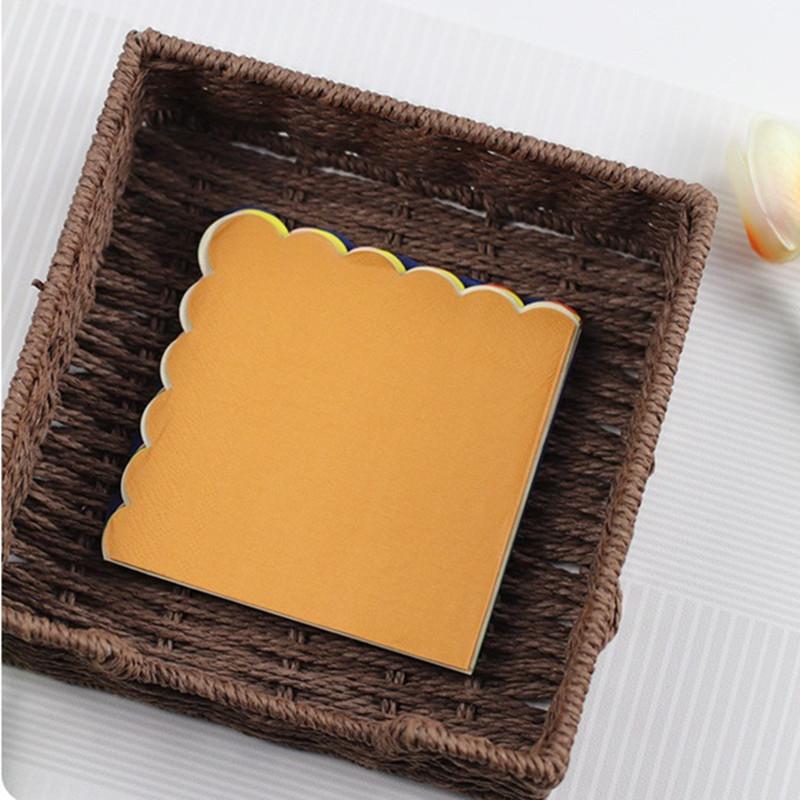 20pcs/pack 25x25cm Solid Color Lace Paper Disposable Napkins Cocktail Dinner Wedding Birthday Xmas Party Decoration
