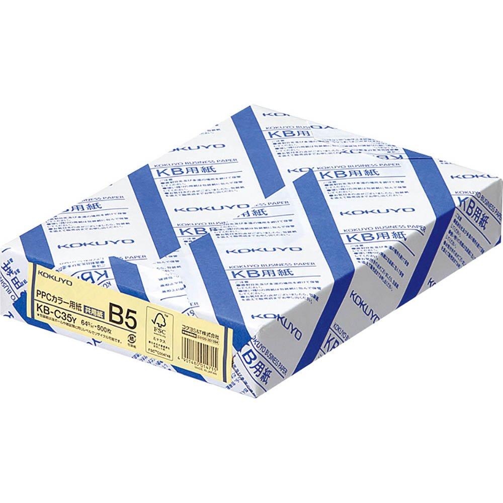 

KOKUYO PPC Color Paper Common Paper FSC Certified B5 500 Sheets Yellow KB-C35Y