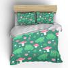 Cartoon Frogs Mushrooms Flower Background Bedding Set 1 Duvet Cover 2 Pillowcases For Adult And Children Luxury Gift Full Size