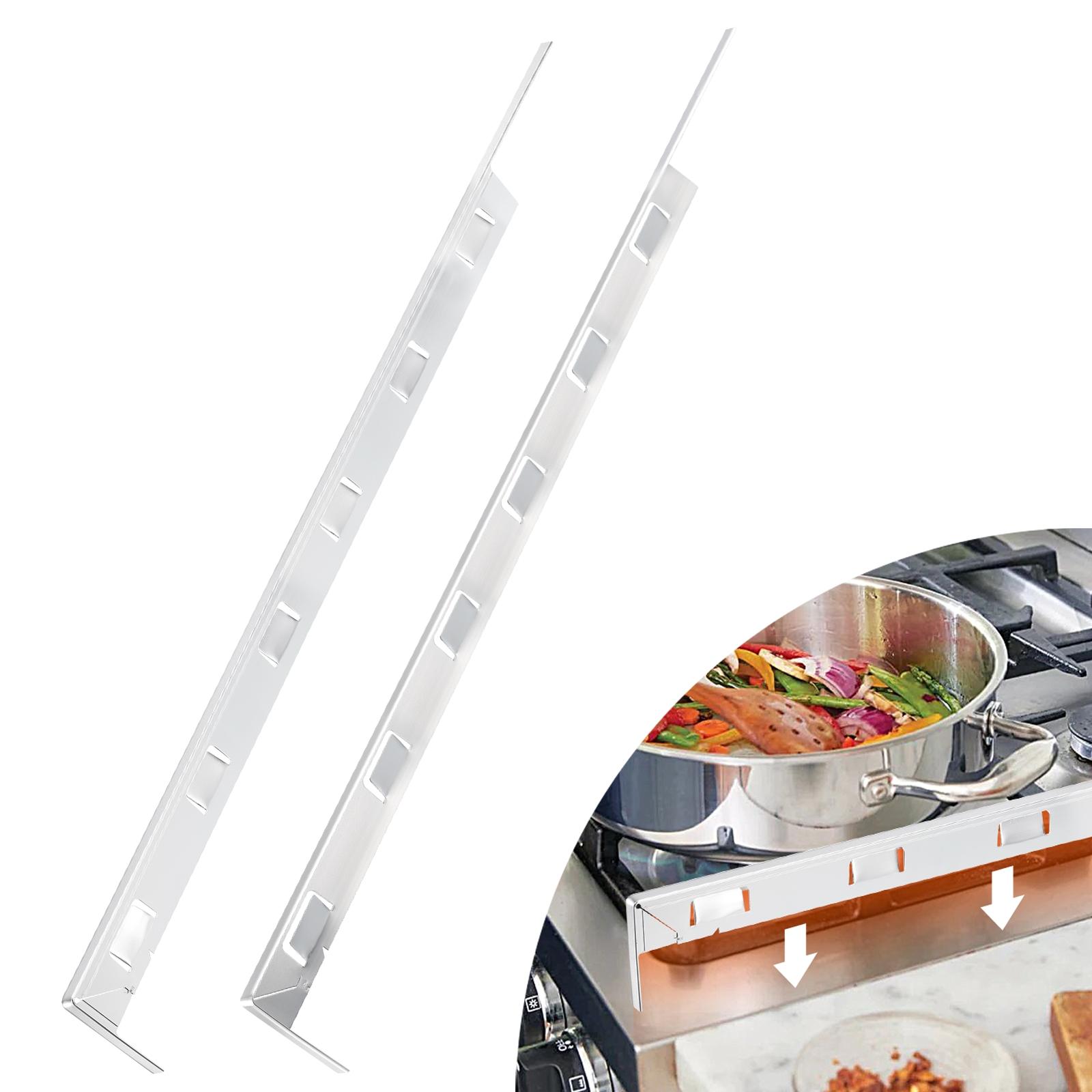 

Накладки на зазоры плиты, Заполнитель зазоров кухонной плиты, Алюминиевая накладка на зазор духовки длиной 25,59 дюйма, Термостойкая и легко моющаяся серебряный