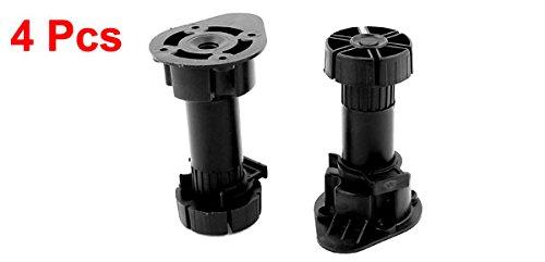 uxcell Adjustable Leveling Feet, Fixed Legs, Furniture Legs, Cabinet, Kitchen, Bedroom, Plastic, Black, Pack of 4