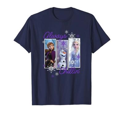 Disney Frozen Anna, Olaf En Elsa Altijd Chill Borstpaneel T-shirt_