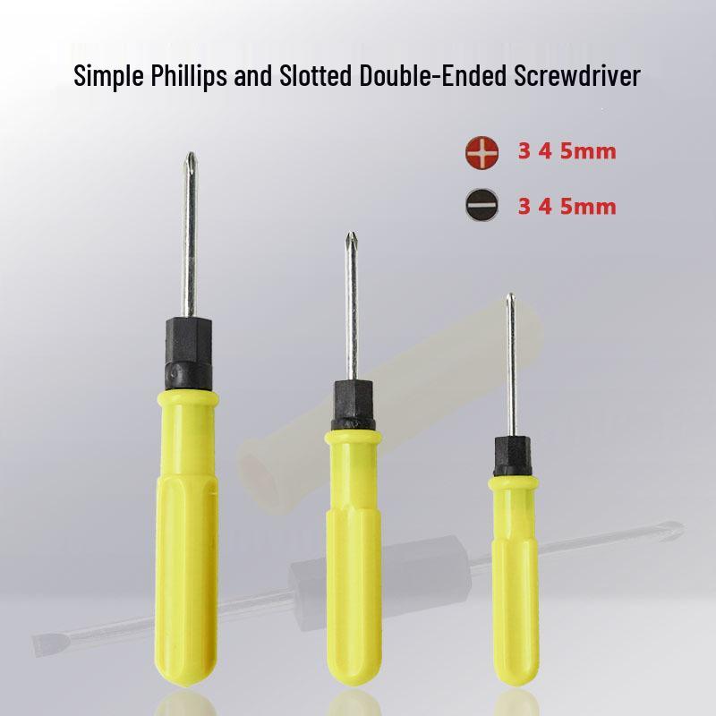 Dual-Use Double-Headed Screwdriver: Phillips & Slotted 3.0, 4.0, 5.0 Manual Repair Tool