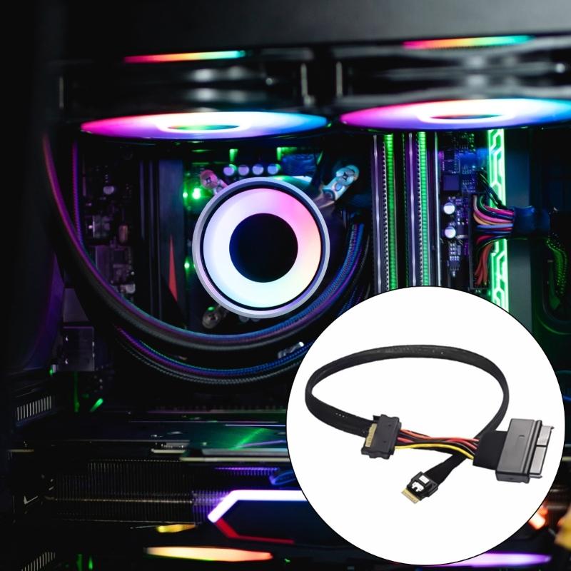 SFF-8654 4i Male To SFF8639 Data Cable Supports PCIe NVMe Protocol with U2U3 SSDs Interfaces