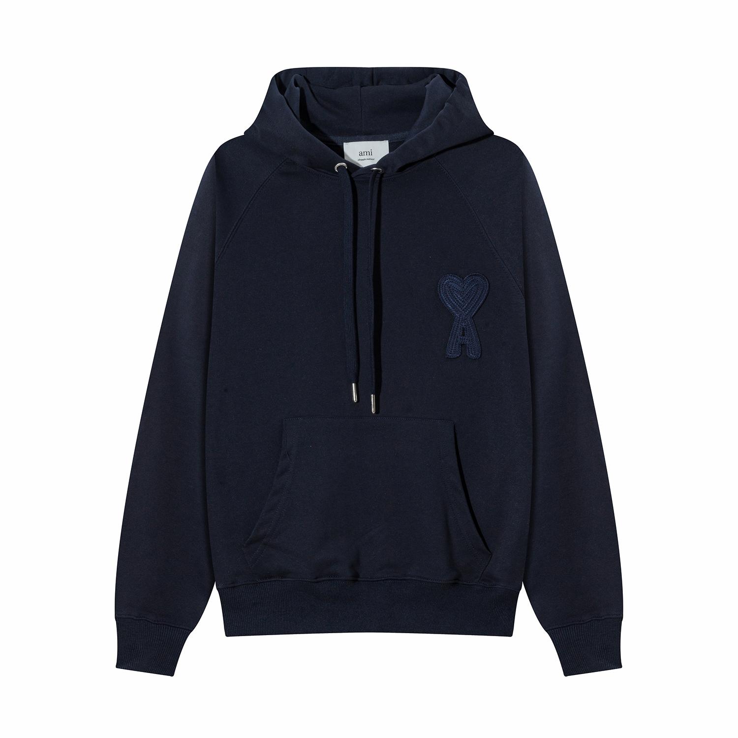 

668 AMI Осень-Зима Новый Продукт Классическое Плетение Любовь Полотенце Вышивка Плечевая Вставка Мужское Худи L