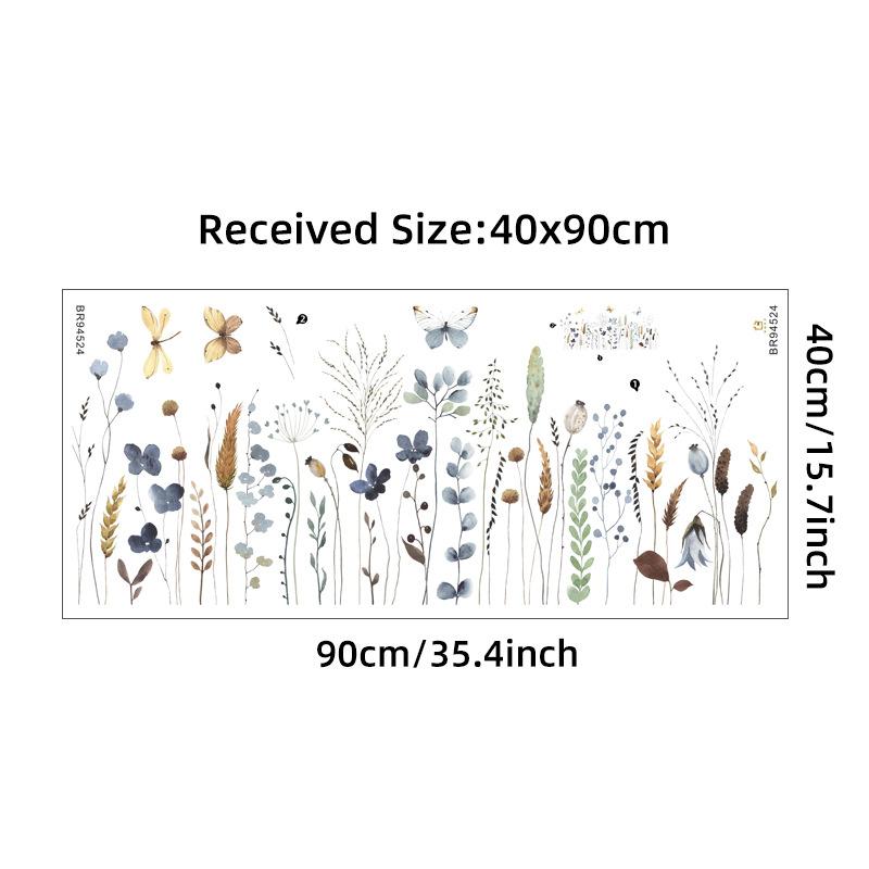 DIY Purple Lavender Living Room Wall Stickers Decor Self-adhesive Flowers Butterfly Wall Decals Mural Bedroom Home Decorations