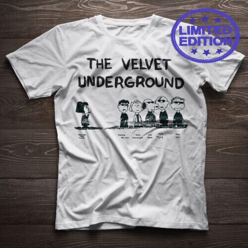 The Velvet Underground as Peanuts Characters Cotton Black Unisex T-Shirt M