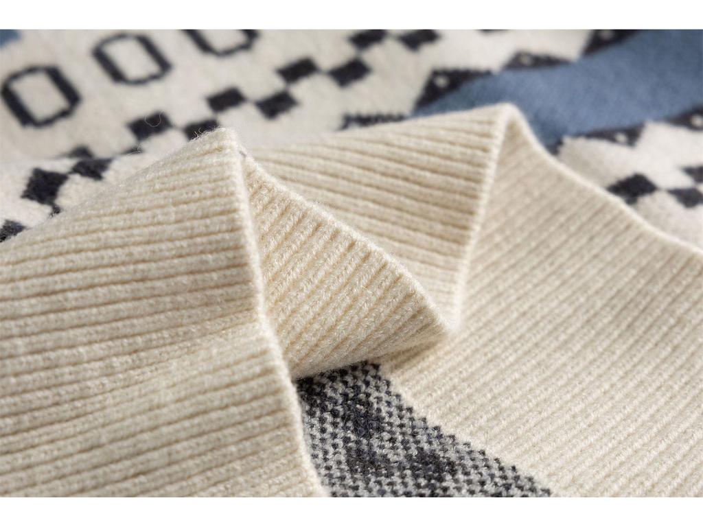 Men's Ethnic Style Jacquard Sweater – Trendy Japanese Knitwear for Autumn/Winter