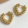 Gold Plating Heart Shape Hoop Earrings For Women Twisted Heart Geometric Shape Simple Design Ins Summer Jewelry Earrings