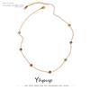 Yhpup 316L Stainless Steel Chain Necklace Delicate Colorful Cubic Zirconia Collar Necklace Trendy Jewelry Bijoux Femme Party