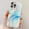 Electroplating Fine Hole Marble Pattern Suitable for IPhone16promax Mobile Phone Case IMD Apple 15 Anti Fall Protection Case