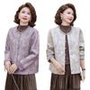 Middle-aged and elderly temperament Spring and autumn Chinese jacket short top New middle-aged and elderly women's clothing