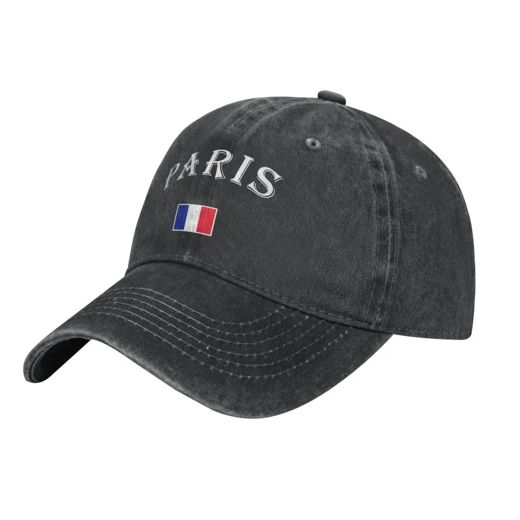 Paris France Flag Design Denim Washed Baseball Cap For Unisex Fashion Womens Snapback Caps Rock Sunscreen Hats