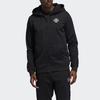 Adidas Logo Print Basketball Hoodie Zip-Up Jacket Men Outerwear Black DX6795