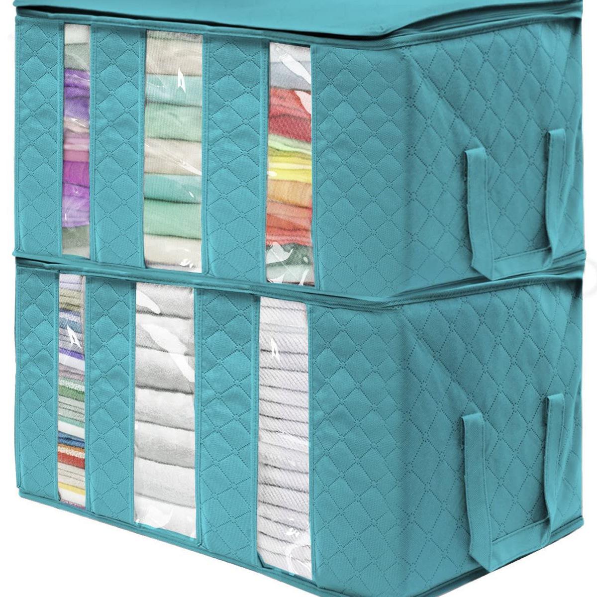 

Non woven quilt storage bag, quilt storage box, wardrobe clothing storage bag, window organizing box XL синий