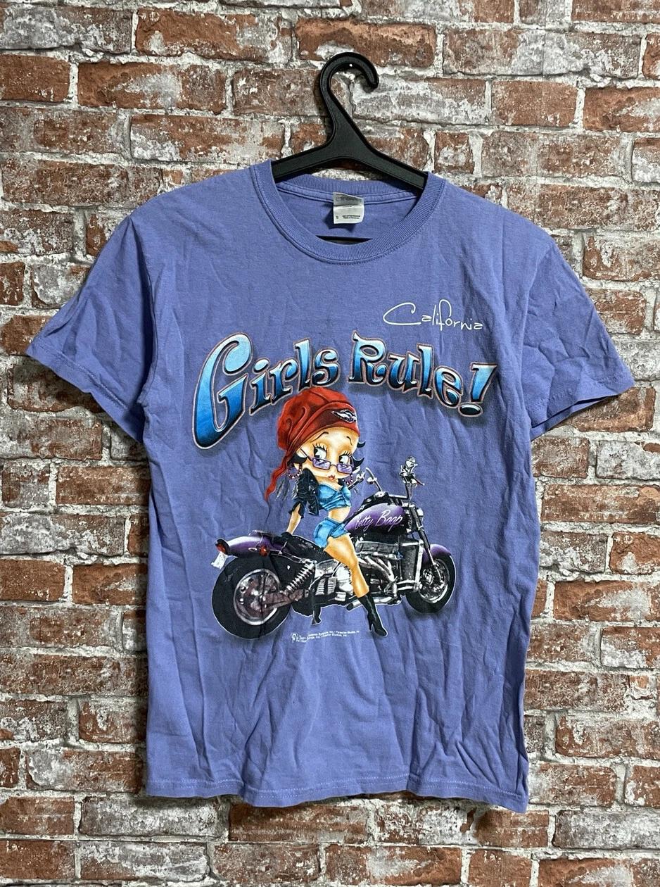 Betty Boop Y2K Vintage Biker Cartoon Movie T-shirt Size S S