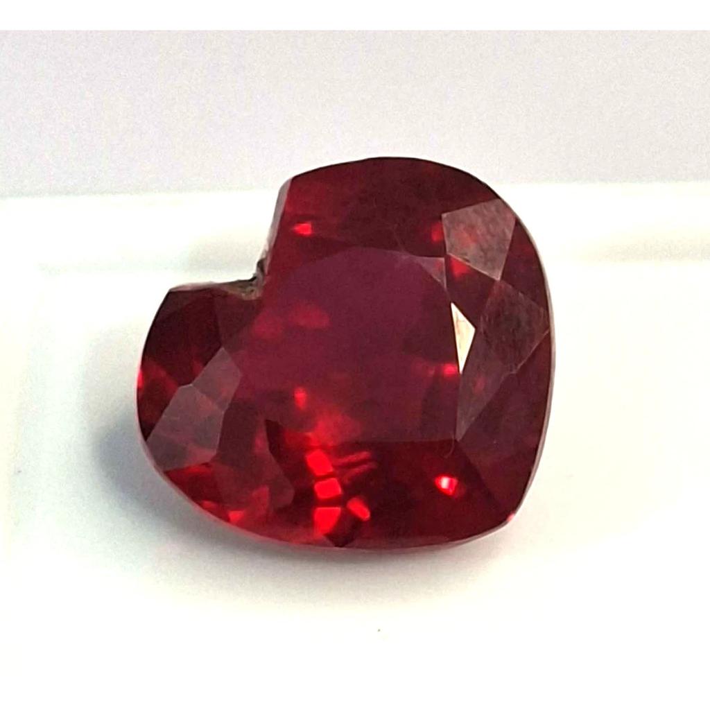 Beautiful Natural Ruby Red Mozambique 10-12 Ct Heart Cut Certified Gemstone