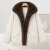 Damen Parka Jacke mit Kunstpelzkragen Reißverschluss Warm Locker Winter Dicke Oberbekleidung