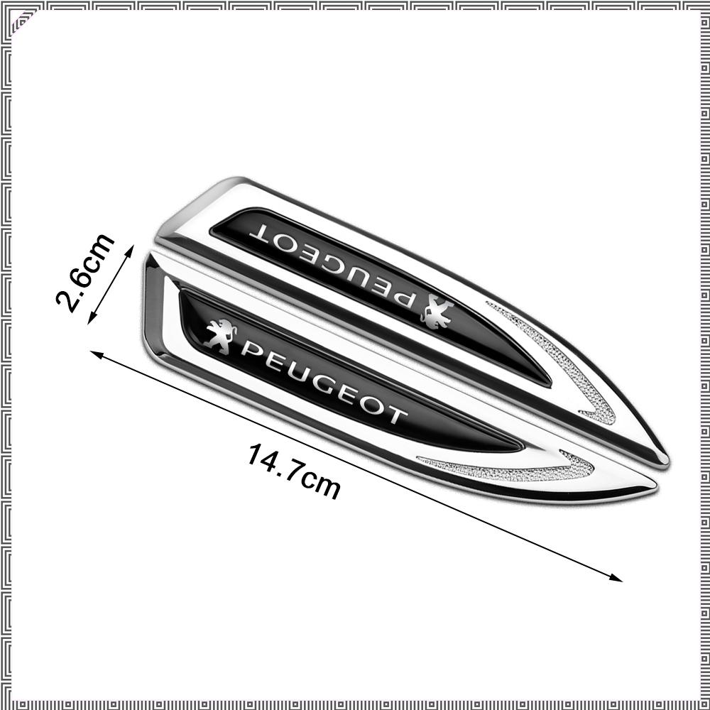 2pcs Knife Badges Styling Car Side Door Body Fender R Decoration Stickers For Peugeot 206 307 308 3008 207 5008 Auto Accessories