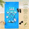 Personalized Number 67 Cartoon Beach Towel 2D Print Soft Quick Dry Sand Resistant for Summer Travel Swimming