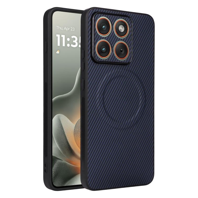 Motorola Moto Edge 70 Max Magnetic Phone Case,Leather Carbon Fiber MagSafe Wireless Charging ShockProof Phone Case Cover for Motorola Moto Edge 70