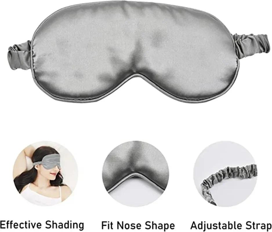 Imitated Silk Eye Mask with Shading Effect, Travel Eyepatch for Relaxing Sleep Soft Eyeshade Shield Tool Set Soft Eye Care Tools