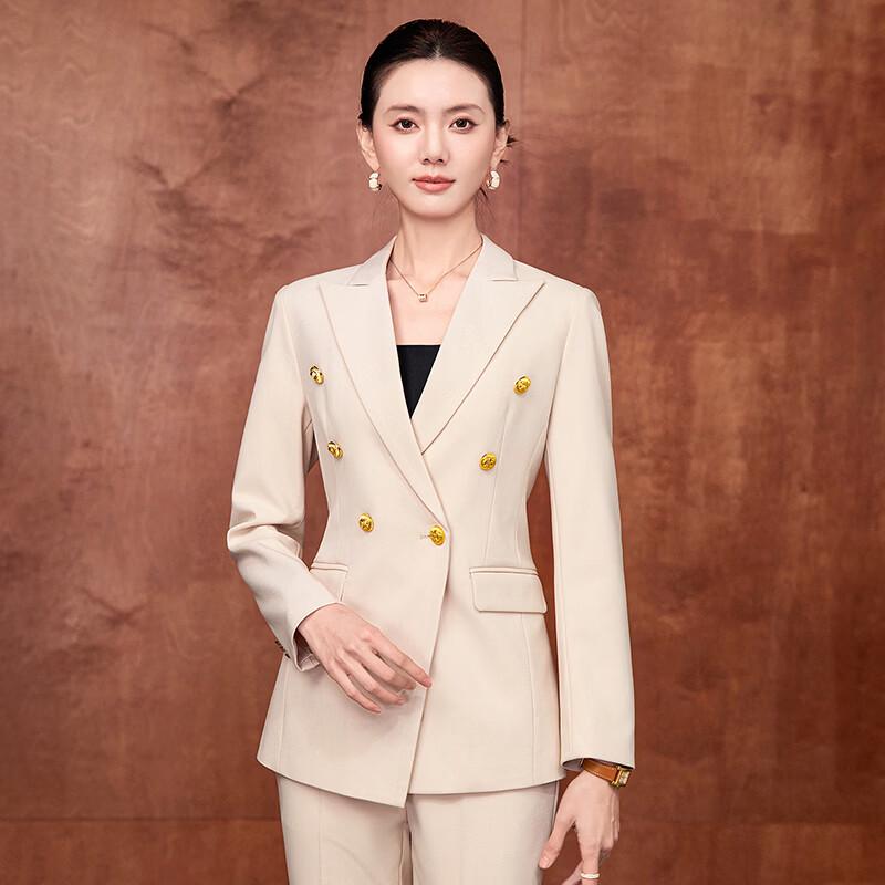 Tluoman Women's Professional Suit Set with Straight Pants