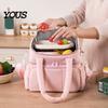 Fashionable Commuter Lunch Pouch Quilted Double Layer Insulated Bag, Lightweight Leakproof Thermal Box, Bag for Soup Storage Portable Large