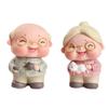Cartoon Old Couple Figurines Cute Longevity Cake Ornaments Grandparent Statue  Office