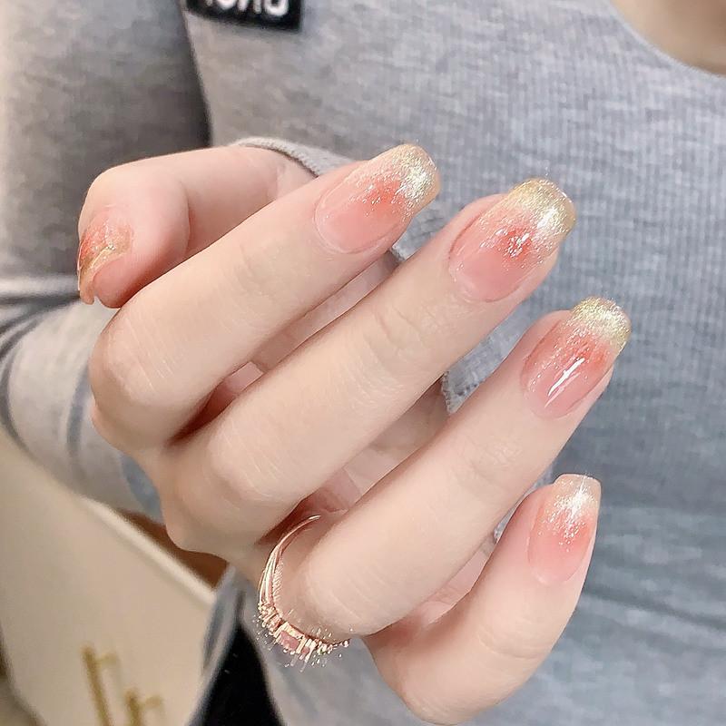 

Nail Hand Wear Light Therapy Manicure French Cat Eye Blush Manicure Nail Art XS