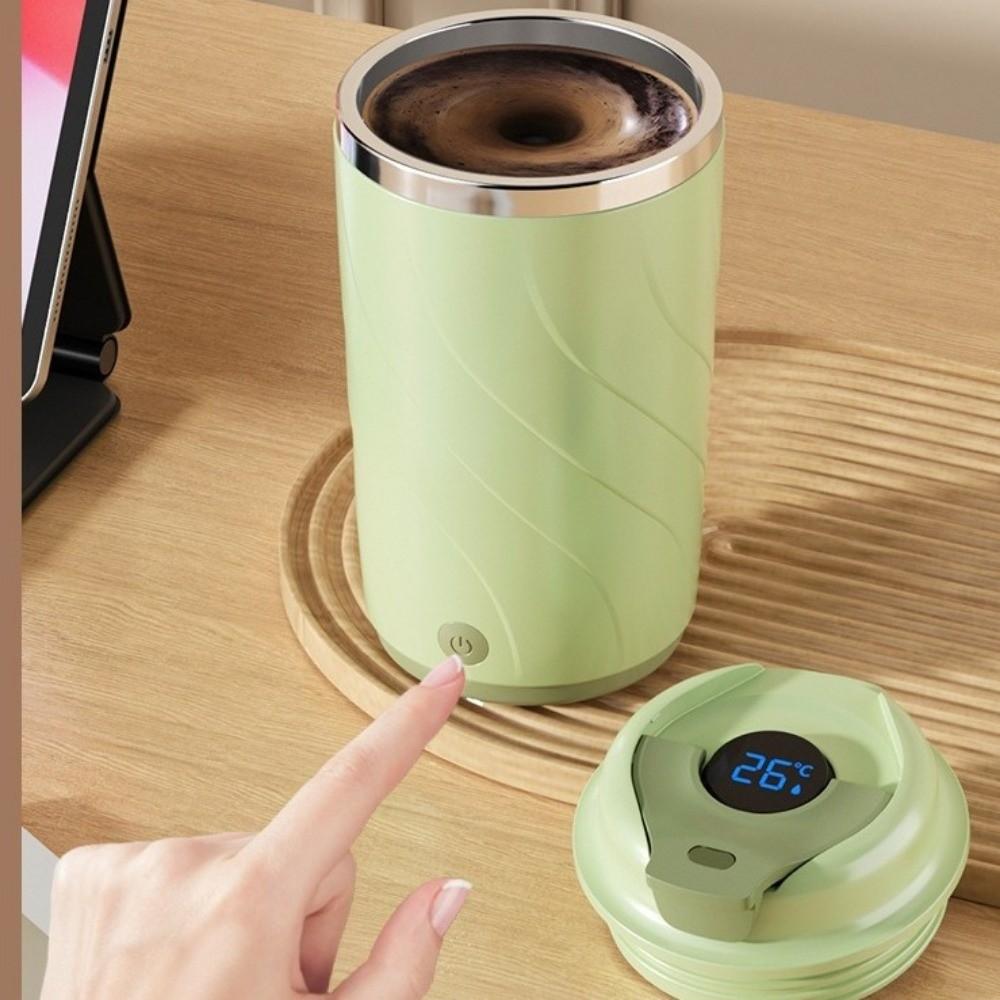 Rechargeable Electric Mixing Mug with Temperature Display Insulated Travel Cup  Travel