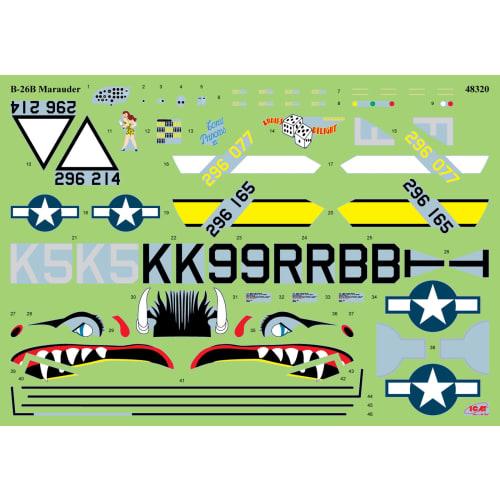 ICM 1/48 D-DAY 80th Anniversary Set B-26B with USAAF Pilot & Crew Plastic Model Kit 48322 (Airplane)