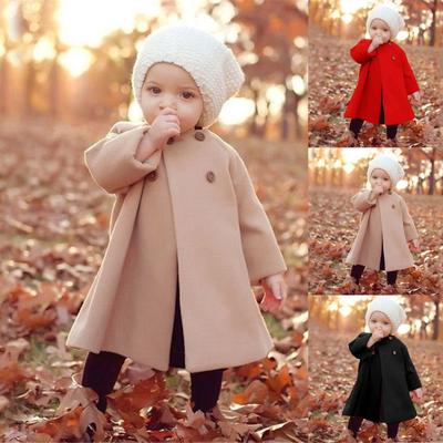 Outono Meninas Crianças Bebê Roupa Exterior Capa Jaqueta de Botão Casaco Quente Roupas