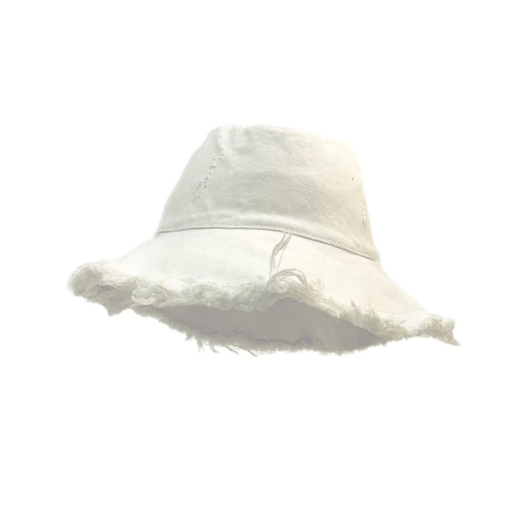 Sunshade Shabby Fisherman Hat Retro Sun Protection Basin Cap Denim Bucket Hats Spring
