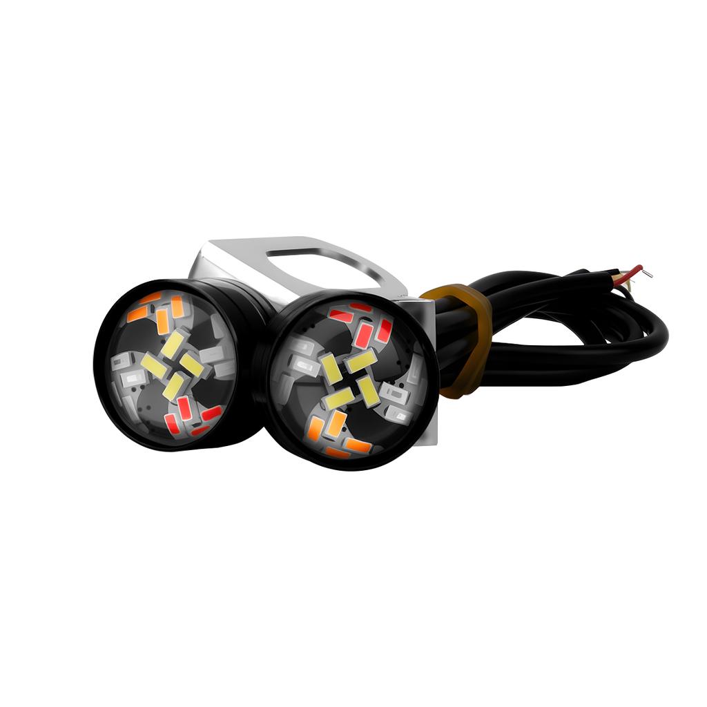 2PCS Motorcycle LED Strobe Light Super Bright Spotlight Headlight RGB Color Warning Turn Signal Auxiliary Motorcycle Accessories