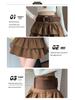 Air Layer Suede Plush High Waist Petite Slimming A-Line Skirt - 2025 Autumn/Winter Collection
