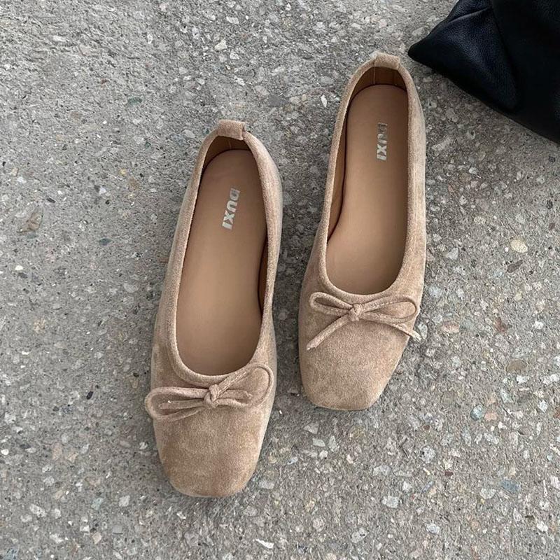 

Fashion Female Shallow Footwear Butterfly-Knot Ladies Flats Shoes Fashion Flock Women Flats Slip On Shoes 2025 New Summer Spring 35