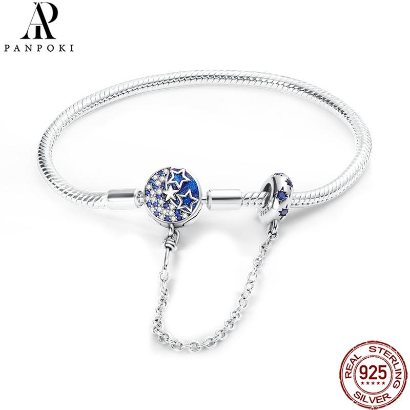 20 Style Original 17CM-20CM 925 Silver Snake Basic Bracelet Heart Moon Star Women DIY CZ Jewelry Fit Beads Charm