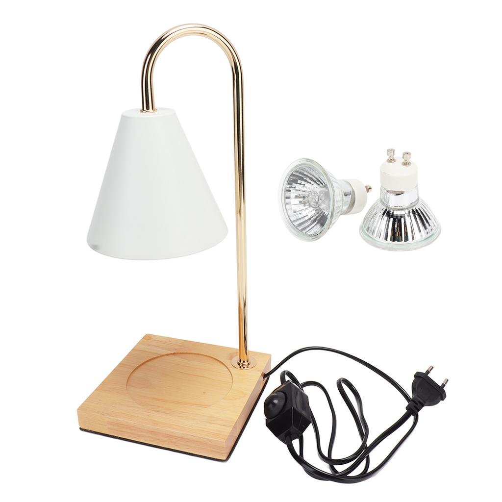 Candle Warmer Lamp Dimmable Smokeless Decorative Aroma Candle Wax Melting Light with Wooden Base