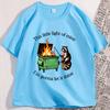 Funny Dumpster Fire Raccoon Tshirt Mental Health Tee Shirt Casual Cotton Short Sleeve Tshirt Streetwear Loose Mens Clothes