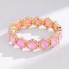 Trendy New Arrival Alloy Stretchable Colorful Glass Bracelet Elastic Cuff Geometric Bracelet Jewelry Gift for Women