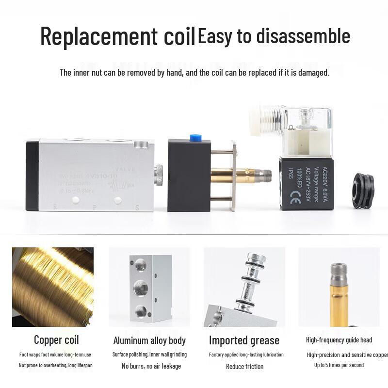 Bingyu 2-Position 5-Way Pneumatic Solenoid Valve