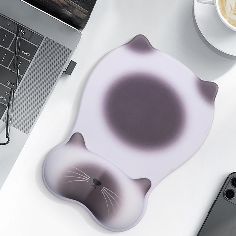 1Pc Cat-Shaped Mouse Pad, Non-Slip Silicone Wrist Rest, Computer Office Silicone Wrist Rest, Cute And Non-Slip