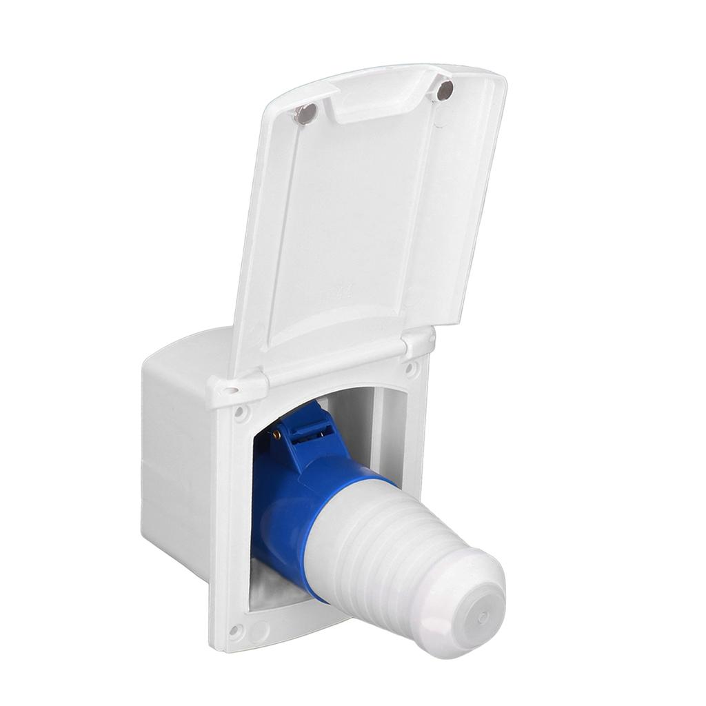 32A 220V‑250V RV External Power Outlet Box 3 Pin Plug Socket Waterproof Embedded Mounting for Campers Trailer 32A Port Plug