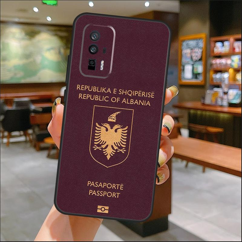 Albania Passport Case For Xiaomi 14 Ultra 15 13 11T 12T 13T 14T Pro POCO X7 Pro X3 X5 X6 M6 F5 F6 Pro Cover