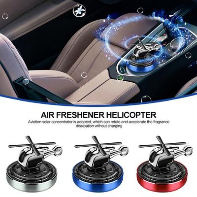 Mini Solar Car Air Freshener Interior Fragrance Helicopter Ornaments Decor Decoration Rotating Aroma Diffuser for Home Office