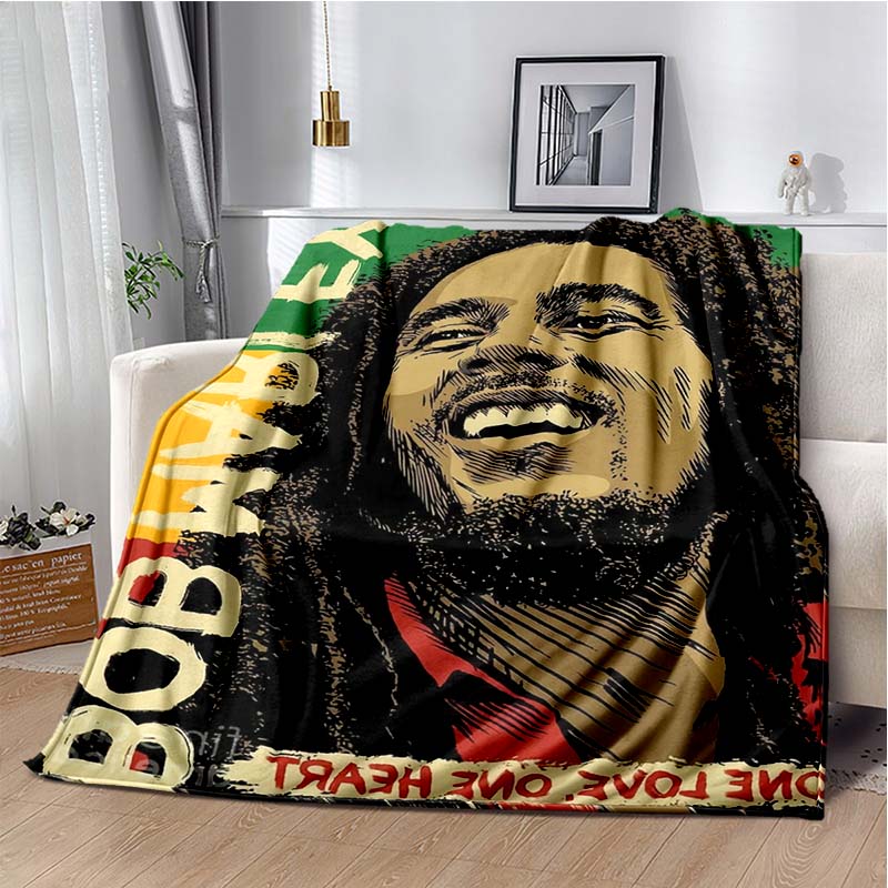 Bob Marley Music Throws Blanket for Kid Couch Sofa Travel Home Picnic Hiking Bed Beding Super Soft Flannel Blanket Birthday Gift
